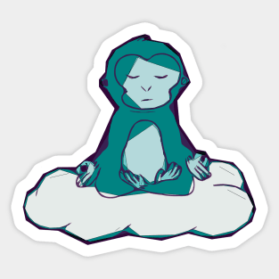 Meditating monkey Sticker